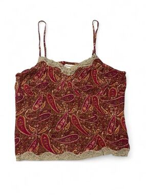St. John's Bay Burgundy Paisley Lace-Trim Cami